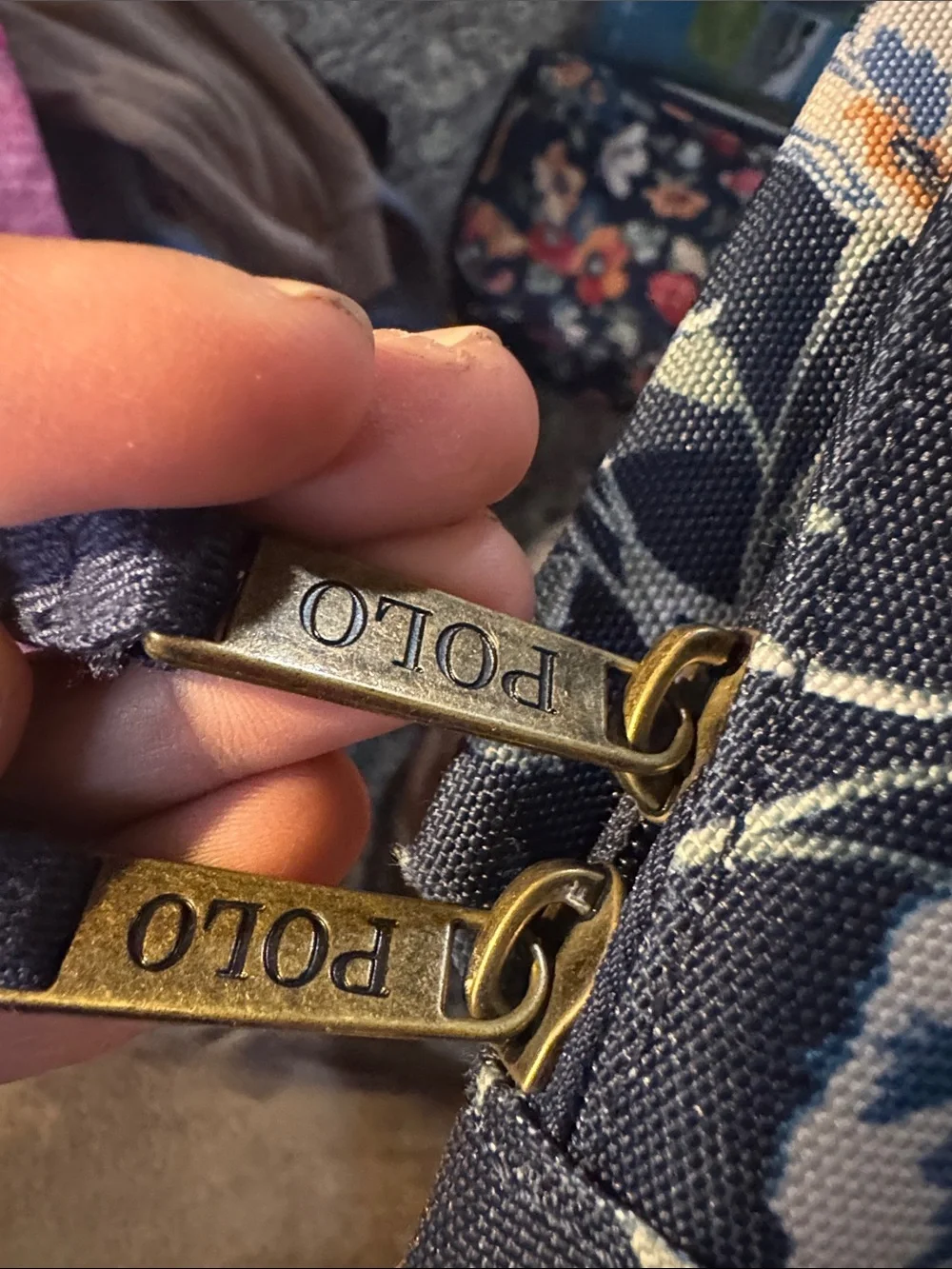Polo by Ralph Lauren Navy Floral Canvas Backpackers and lunch pale